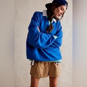 WE THE FREE Free People Classic Colorblock Blue Sweatshirt Size XL
